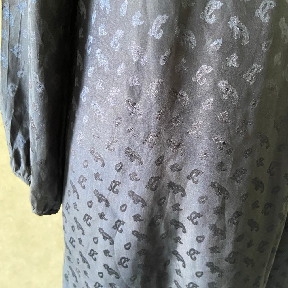 Women's J. Crew Navy Blue Silk Tonal Paisley Shift Dress Womens Size 12 - Picture 5 of 7